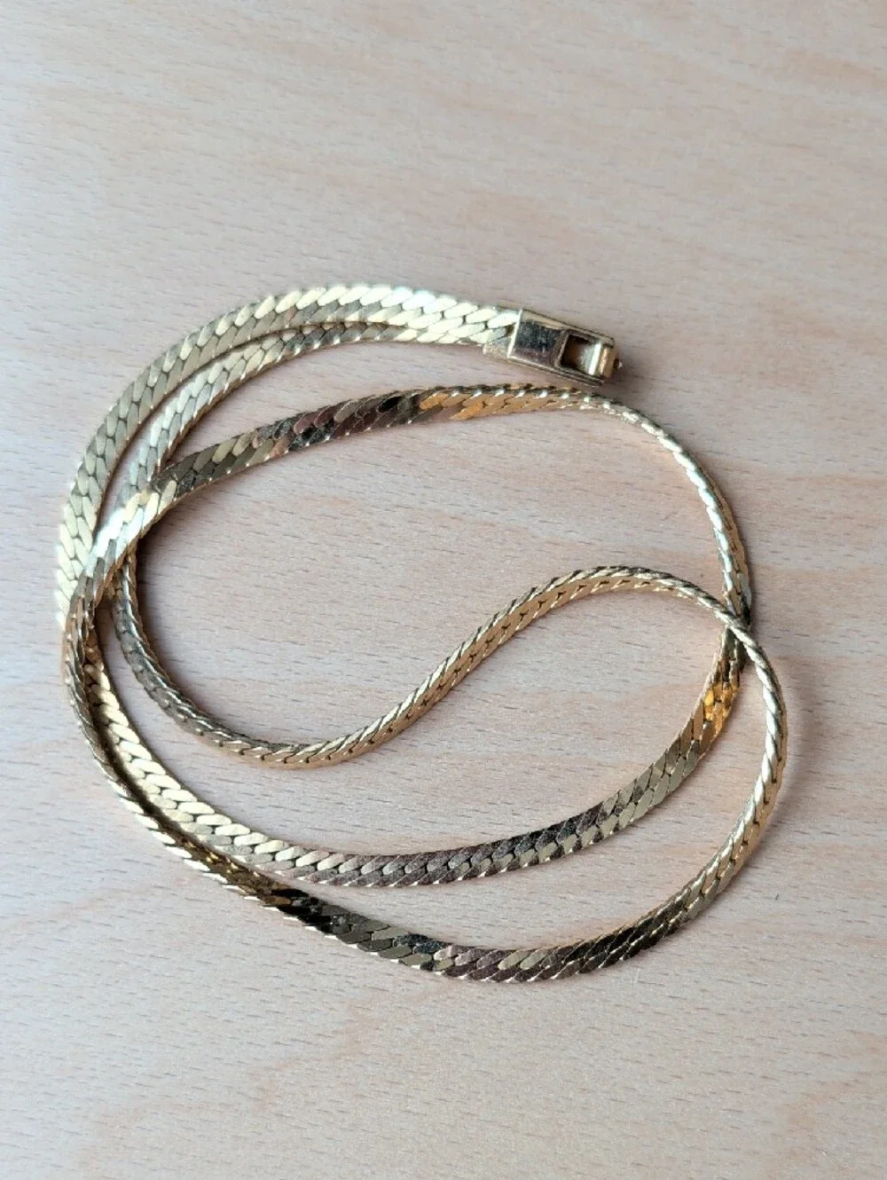Givenchy Gold Tone Herringbone Necklace